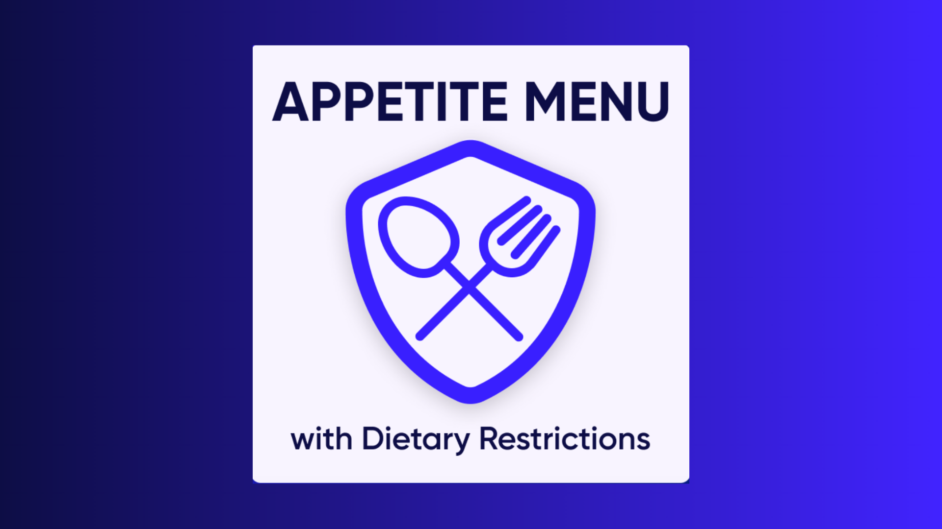 Coterie Appetite Menu with Dietary Restrictions